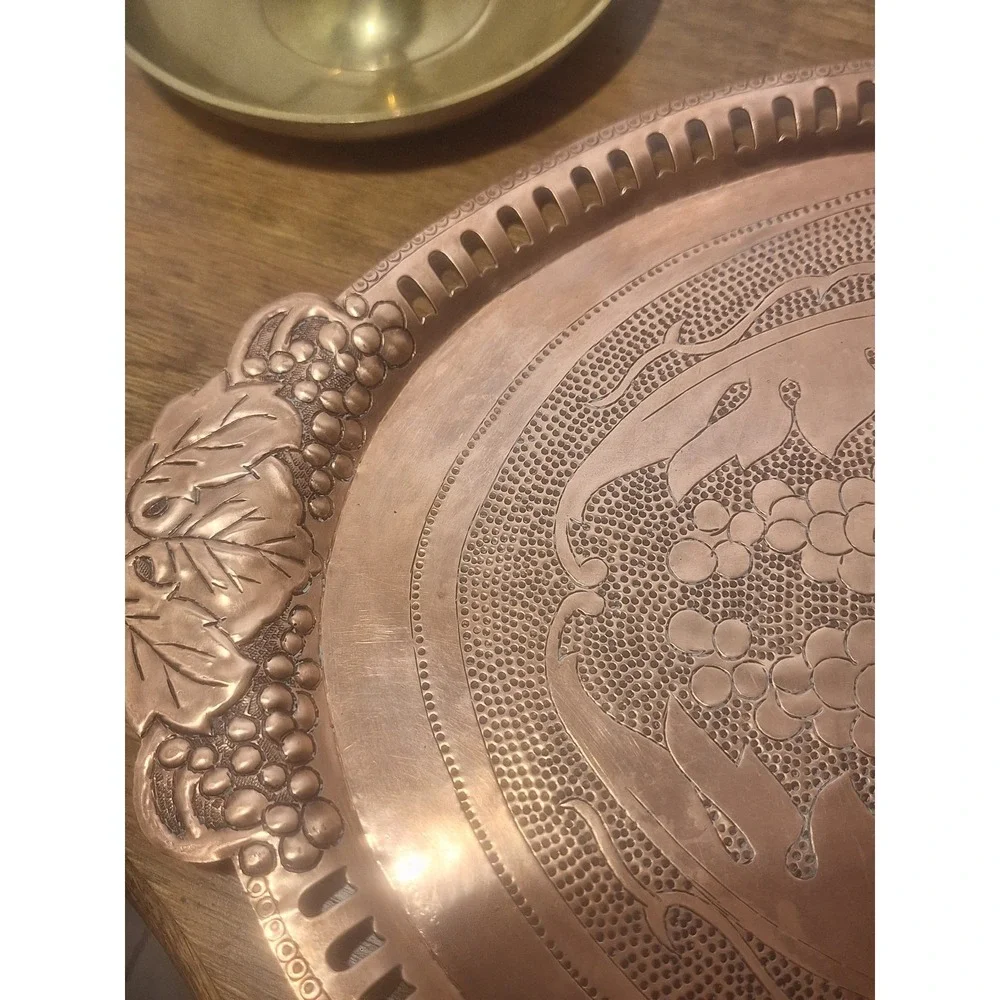 Vintage copper handmade tray